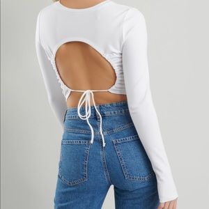 Open back long sleeve shirt